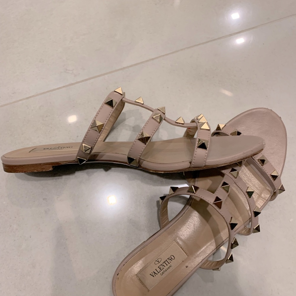 Valentino Rockstud Slide Sandal
